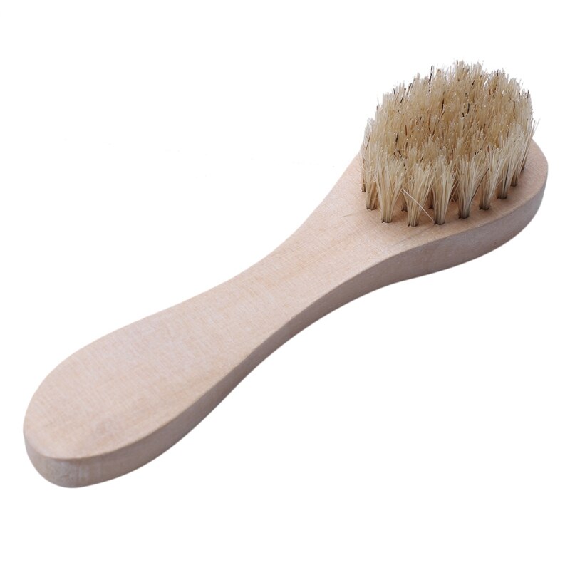 Houten handvat borstel met zwijnenhaar gezichtsborstel natuurlijke haren houten hand - huidverzorging & spa producten: Default Title