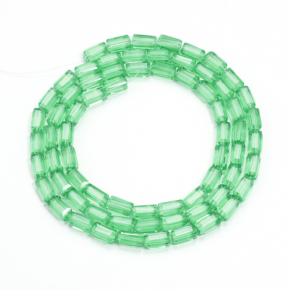 1 hebra de cuentas de cristal rectangulares, cuentas sueltas coloridas para fabricación de joyería, pulseras DIY, accesorios para collares hechos a mano