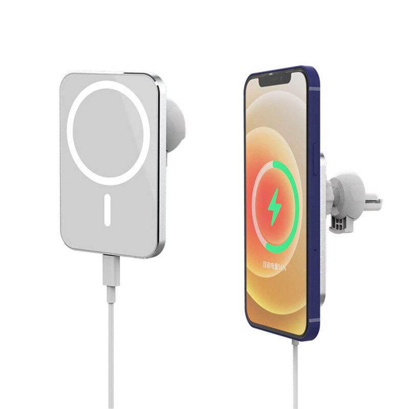15W Wireless Car Charger Airvent Mount Magnet Adsorbable Phone Car Holder For iphone 12 12 Pro Max 12 Mini Magsafe Fast Charging: 15w Car Charger