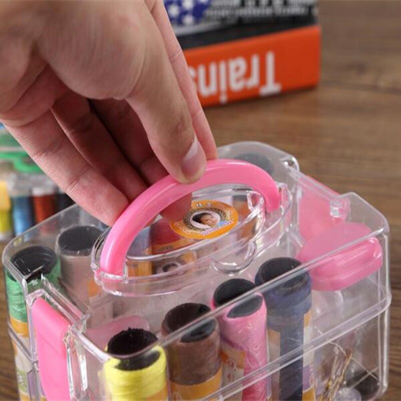 1 Set Sewing Tool Pack Kit Thread Threader Needle Tape Measure Scissor Thimble with Storage Box Sewing Tool Accessory