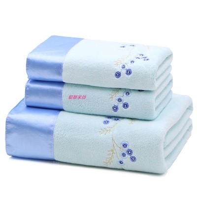 Katoen Volwassen Handdoek Set 3Pcs Kant Bad Hand Gezicht Strand Roze Handdoeken Borduren Familie Volwassen Bruiloft Thuis FG1001