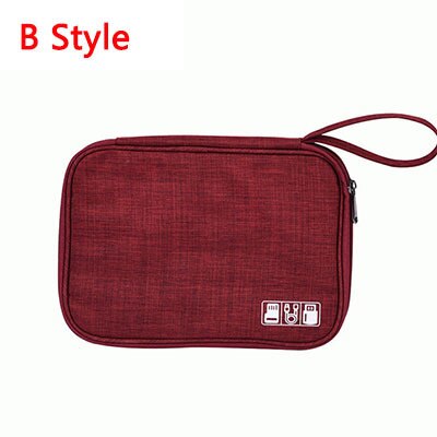 Power Bank Usb Travel Accessoires Digitale Tas Grote Shockproof Gadgets Pouch Elektronische Lader Kabel Oortelefoon Opbergtas: B Style Burgundy