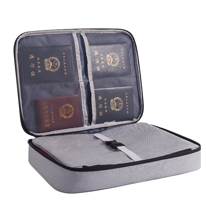 Map Duurzaam Waterdicht Reizen ID Card Paspoort Opbergtas Document File Organizer Rits Pouch UK: GRAY