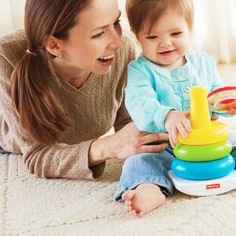 Babyspielzeug 6 monate 12 regenbogen-stapelringe, spielzeug zur frühkindlichen entwicklung für babys und kleinkinder, spielzeug für jungen