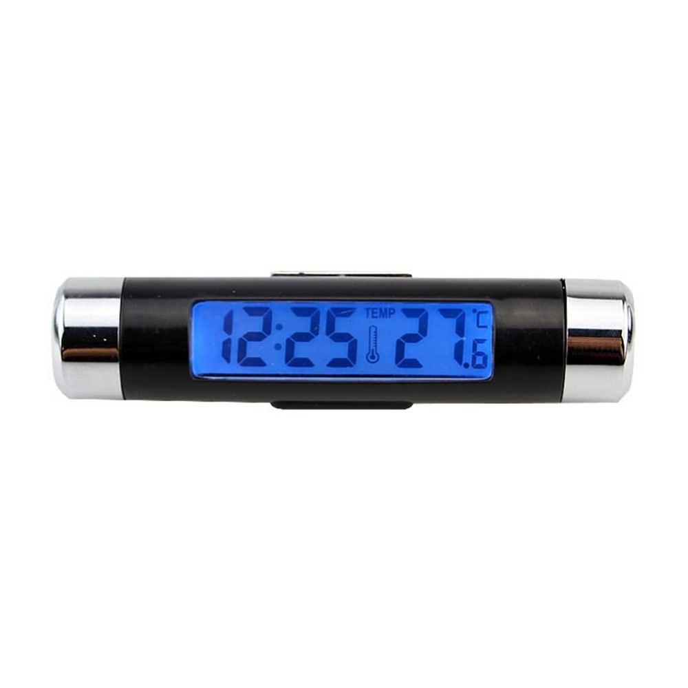 Auto Auto Thermometer Klok Kalender Lcd-scherm Clip-On Digitale Blauwe Achtergrondverlichting Automotive Accessoires