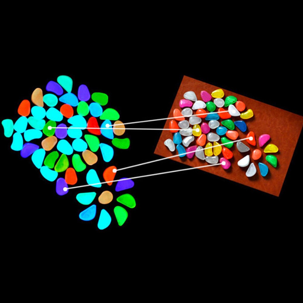 10pcs Artificial Night Light Pebbles Luminous Pebble Stone Fish Tank Light-emitting Decor Aquarium Decoration Stone DIY Decor