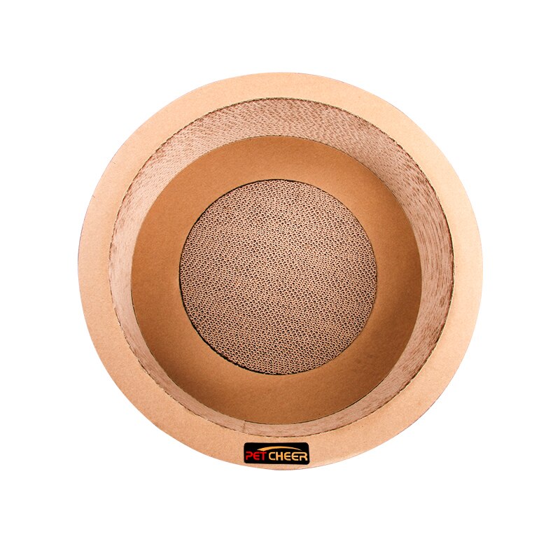 Plain Round Bowl-Cat Scratcher Fat Cat Bed Round 40cm diameter Cardboard Paper Cat Toy Scratching Pad