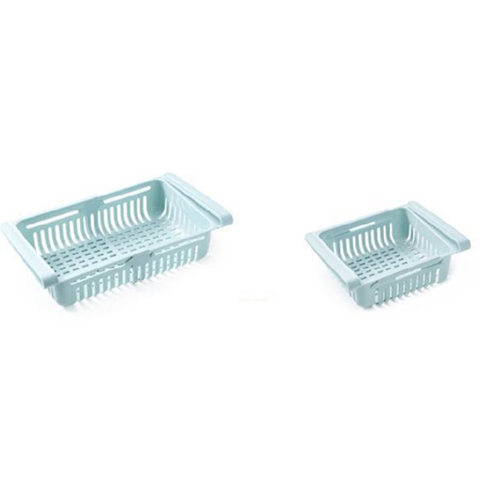 1PC Refrigerator Shelf Containers Storage Rack Retractable Food Storage Box Eco-friendly Plastic Container Kitchen Organizer: type1-Blue