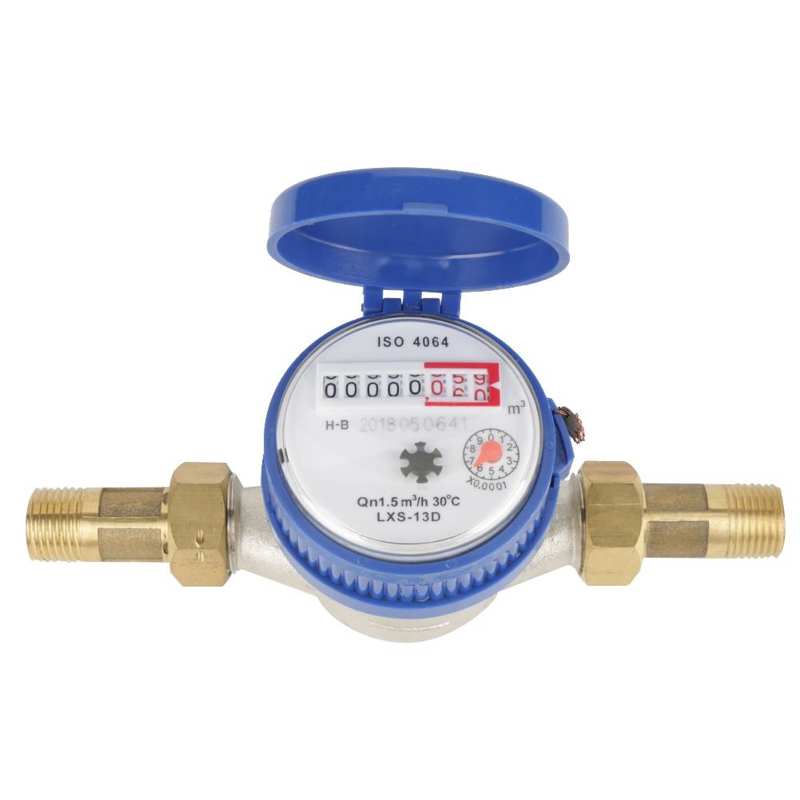 15mm 1/2 inch Cold Water Meter with Fittings for Garden &amp; Home Usage