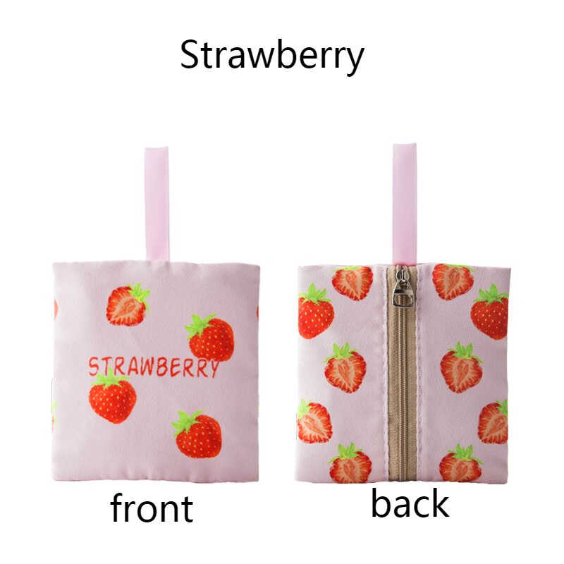 Porte-clés fille japon style coréen belle fruits motif portefeuilles clé pièce sac mignon carte sac à main: Strawberry