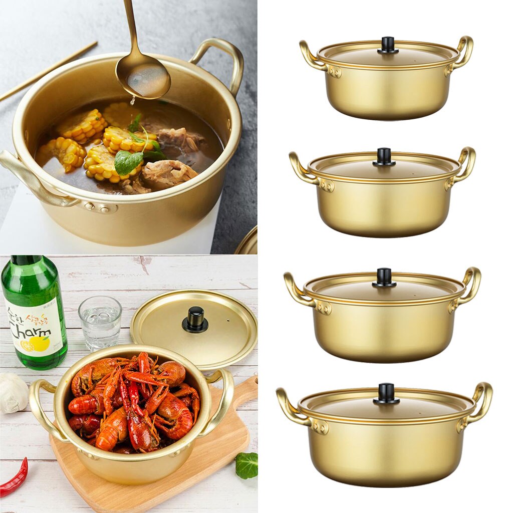 Yellow Aluminium Noodles Pot Pan For Soup Milk Spaghetti Kitchen Kitchenware