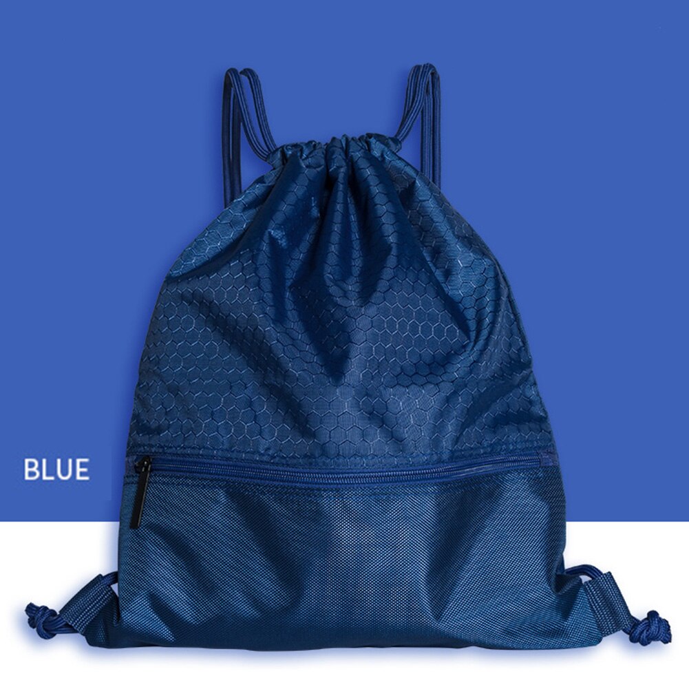 50*42cm Folding Drawstring Storage Waterproof Beam Bag Wear-resistant Sport With Zipper Pocket Home Swimming Backpack Travel: Blue