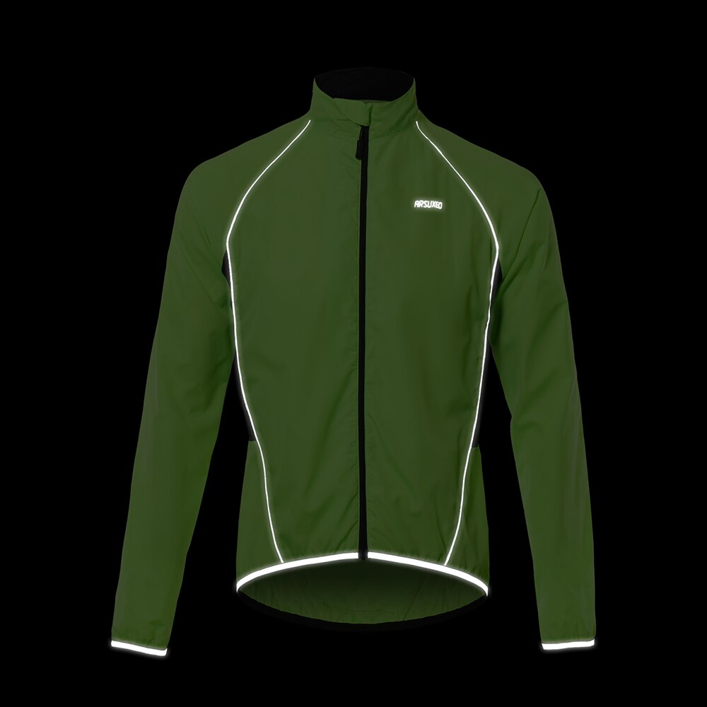 ARSUXEO Men Cycling Windbreaker Wind jacket Windproof Waterproof Mountain Bike MTB Clothing Reflective Bicycle Wind Coat