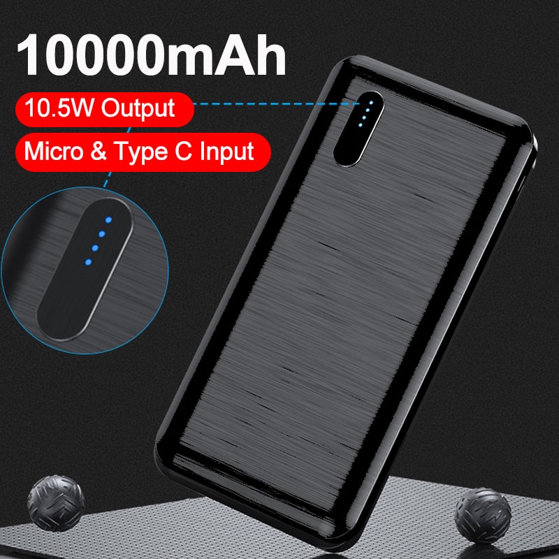Untra-Dunne 10000Mah Powerbank Draagbare Snelle Oplader Externe Batterij Power Bank Voor Iphone Xiaomi Mi 9 Iphone Usb type C Power