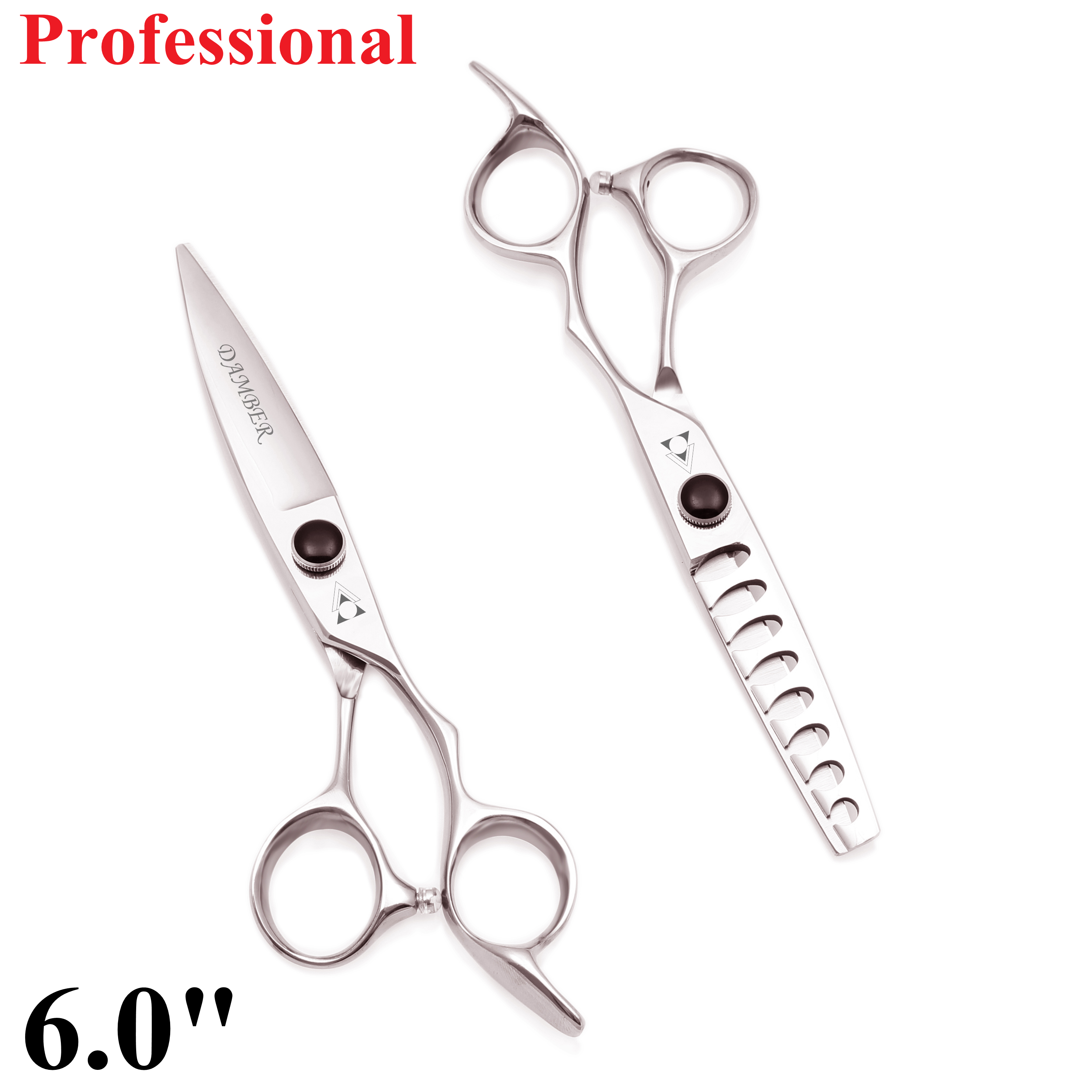 Ciseaux professionnels de coiffure de , 6.0 ciseaux amincissants pour barbier, coupe en acier japonais 440C 9022 #