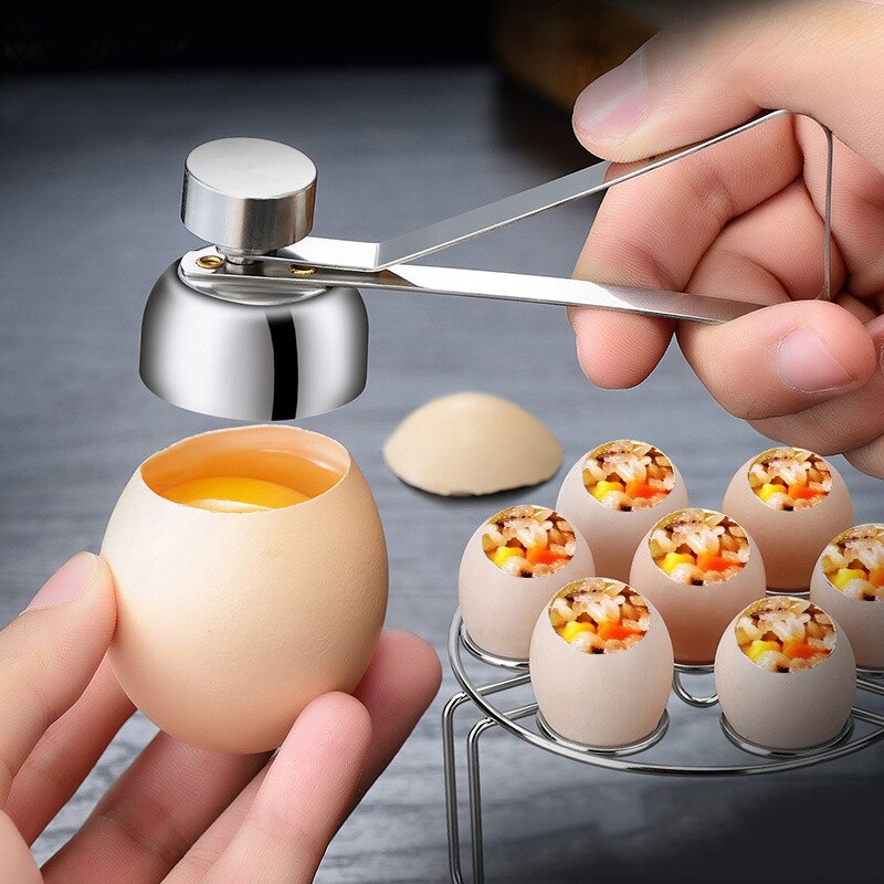 Stainless Steel Egg Scissors Egg Topper Cutter Shell Opener Stainless Steel Boiled Raw Egg Open Hotel Kitchen Tools