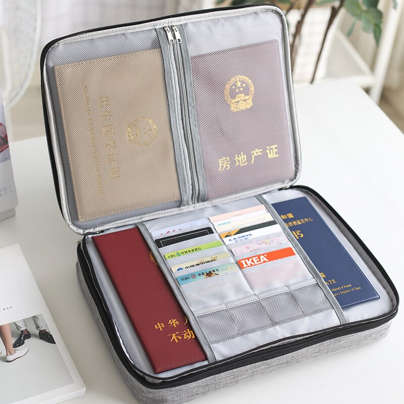 Grande capacidade saco de documentos homem viagem à prova dwaterproof água bolsa organizador do escritório arquivo pasta negócios zíper bolsa acessórios