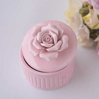 Beautiful ceramic jewelry box wedding ring jewelry box earrings jewelry storage box crafts home storage tank