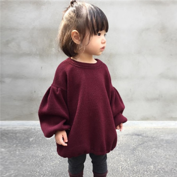 Emmababy Autun Bambino Ragazze Vino Rosso Maglioni-6Y Capretti Svegli della Ragazza Maglioni Maglione Caldo Maglione Pullover Manica Lunga Outwear