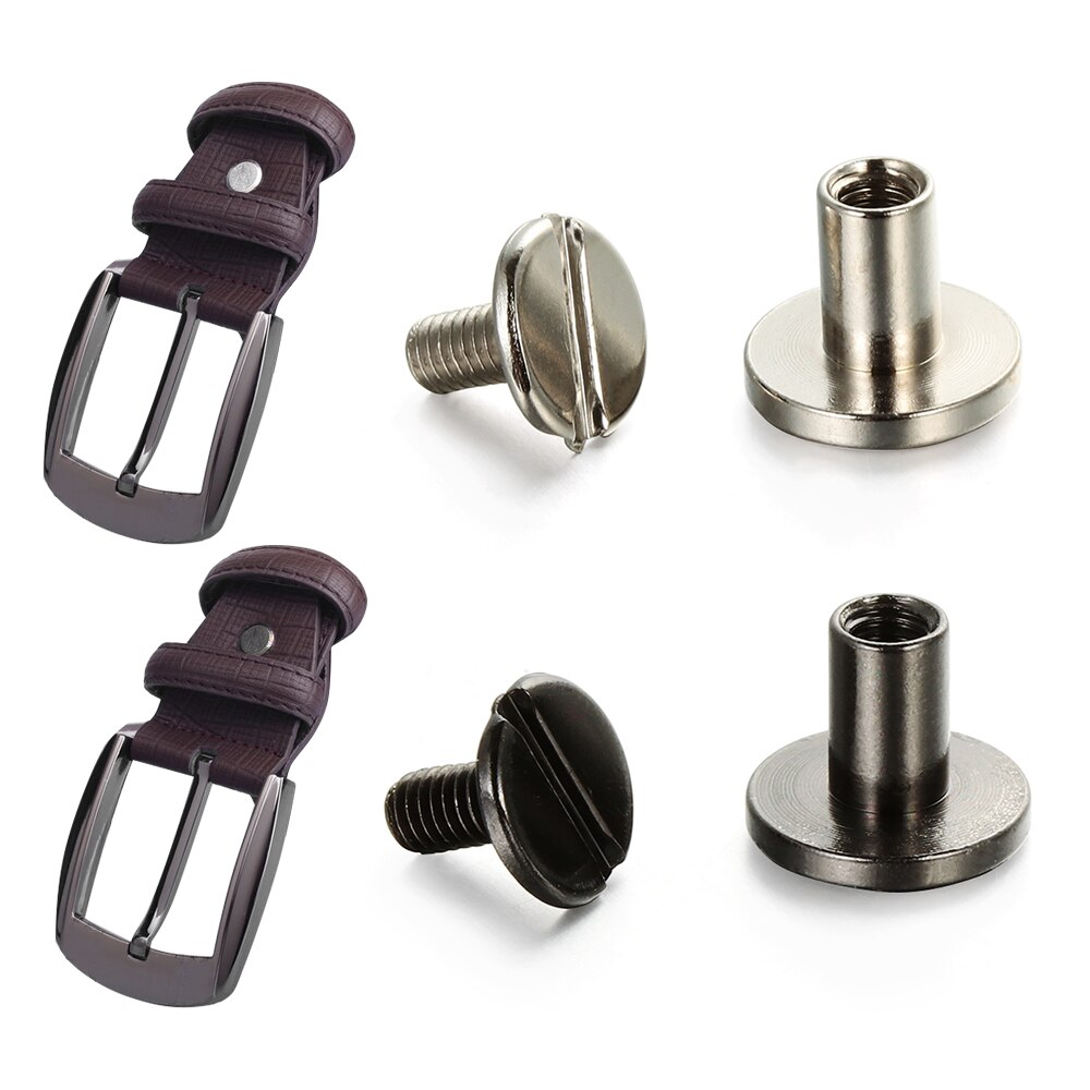 10 pcs DIY Strap Rivets Screw Leather Craft Art Solid Nail Bolt Bookkeeping Round Head Screws Luggage metal Craft Brass Nail