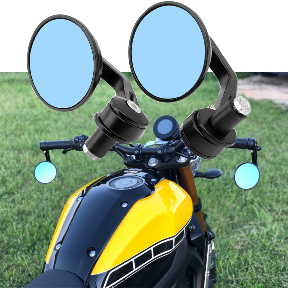 Runde 7/8 "Lenker Aluminium Legierung Motorrad Rückspiegel Moto Bar Ende Motor- Seite Spiegel Motorrad Cafe Rennfahrer Zubehör