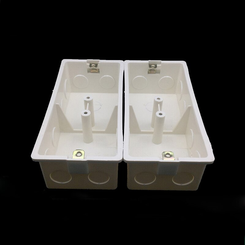 Type 86 PVC Flame Retardant 2-Gang Junction Dark Box Universal Switch Socket Bottom Wall Mount Switch Box