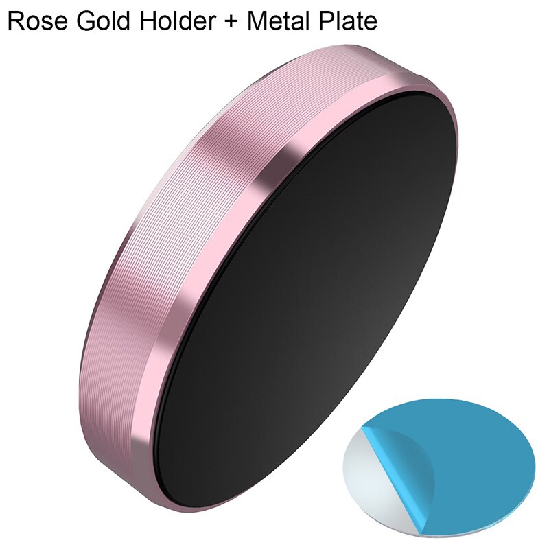 Round Magnetic Phone Holder in Car Stand Magnet Cellphone Bracket Car Magnetic Holder for Phone for Samsung iPhone 12 Pro Max: Rose Gold
