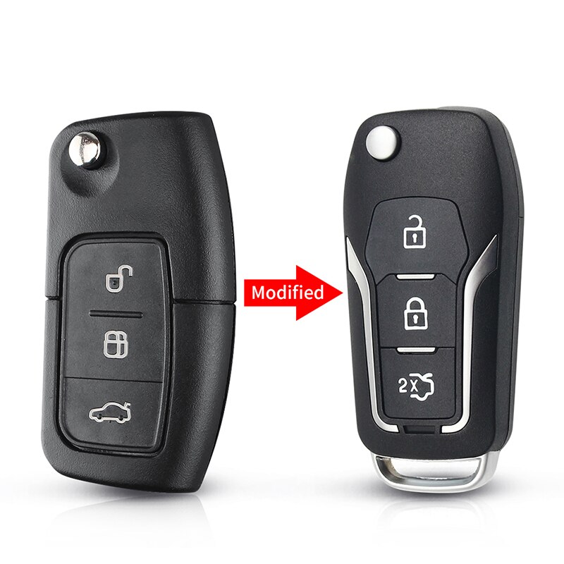 KEYYOU Modified 3 Buttons Flip Folding Uncut Car Remote Blank Key Shell Fob For Ford Focus Fiesta C-Max S-Max Ka Mondeo Galaxy: Modified Key