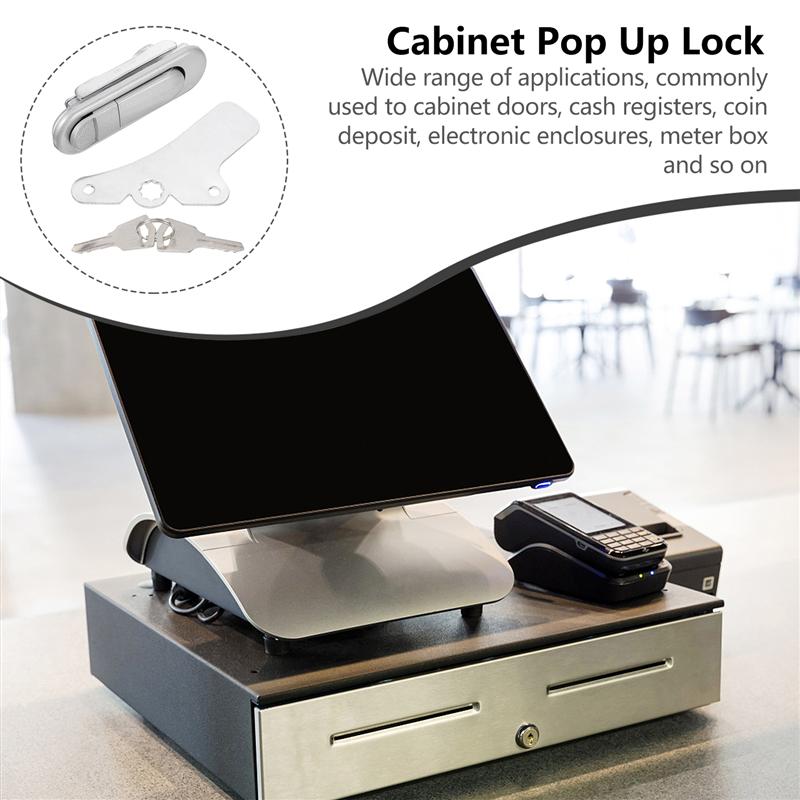 1pc Practical Durable Reusable Lock Flat Lock for Network Cabinet Electricity Box