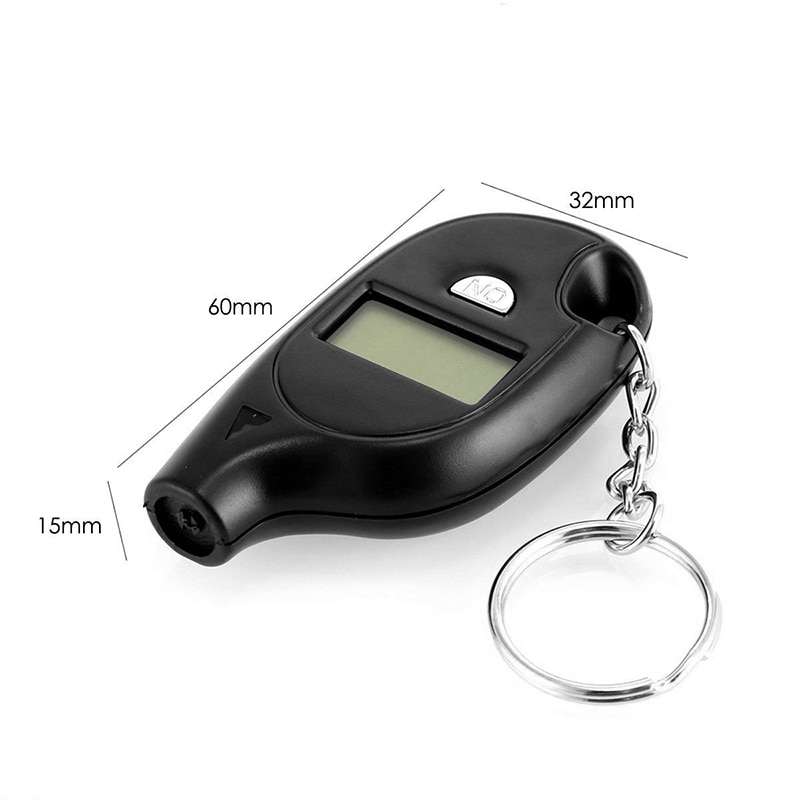 Portable Keychain style Tire Gauge Digital LCD display Car Tyre Air Pressure tester meter Auto tire Safety alarm