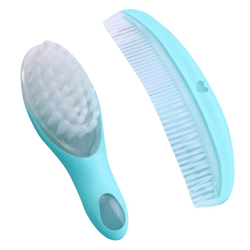 2pcs/set Baby Soft Comb Brush Set With Special Soft Comb Brush For Newborn Baby Scalp And Fetal Hair Care Supplies Baby Care: blue