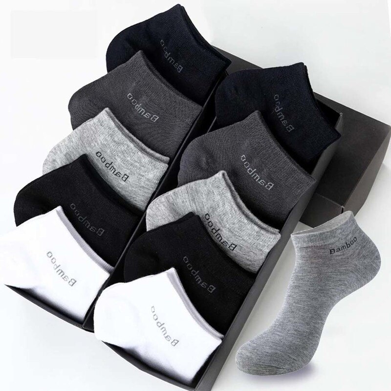 10 Pairs Mannen Korte Ademend Antibacteriële Deodorant Bamboevezel Sockscasual Heren Enkel Socksmen Sockshot