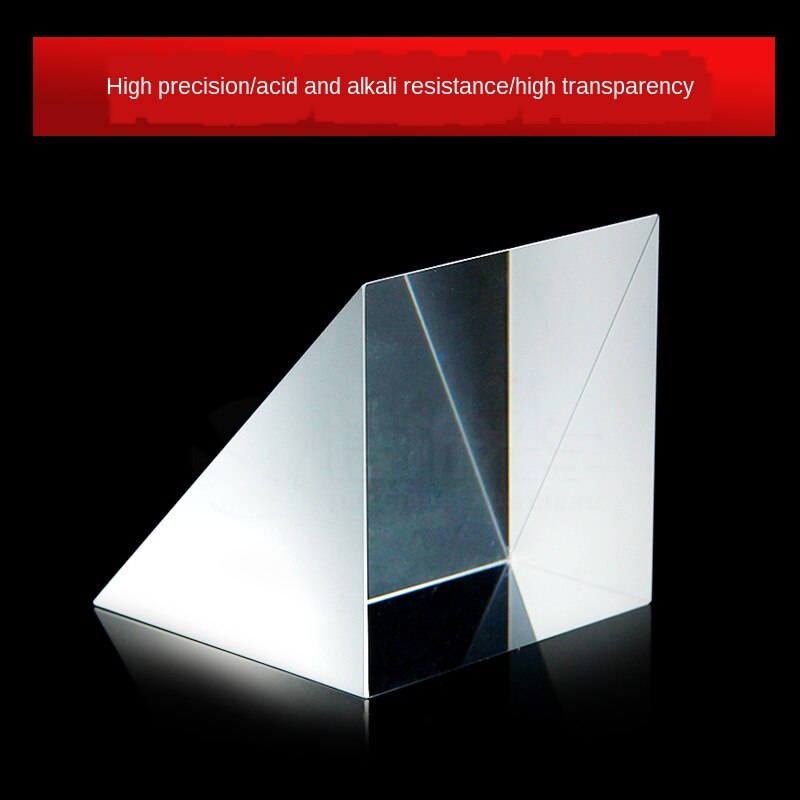 90Degree Total Reflection Physical Experiment Ray Refraction of Optical Glass Right Angle Triangle Isosceles Prism 50X50X50mm