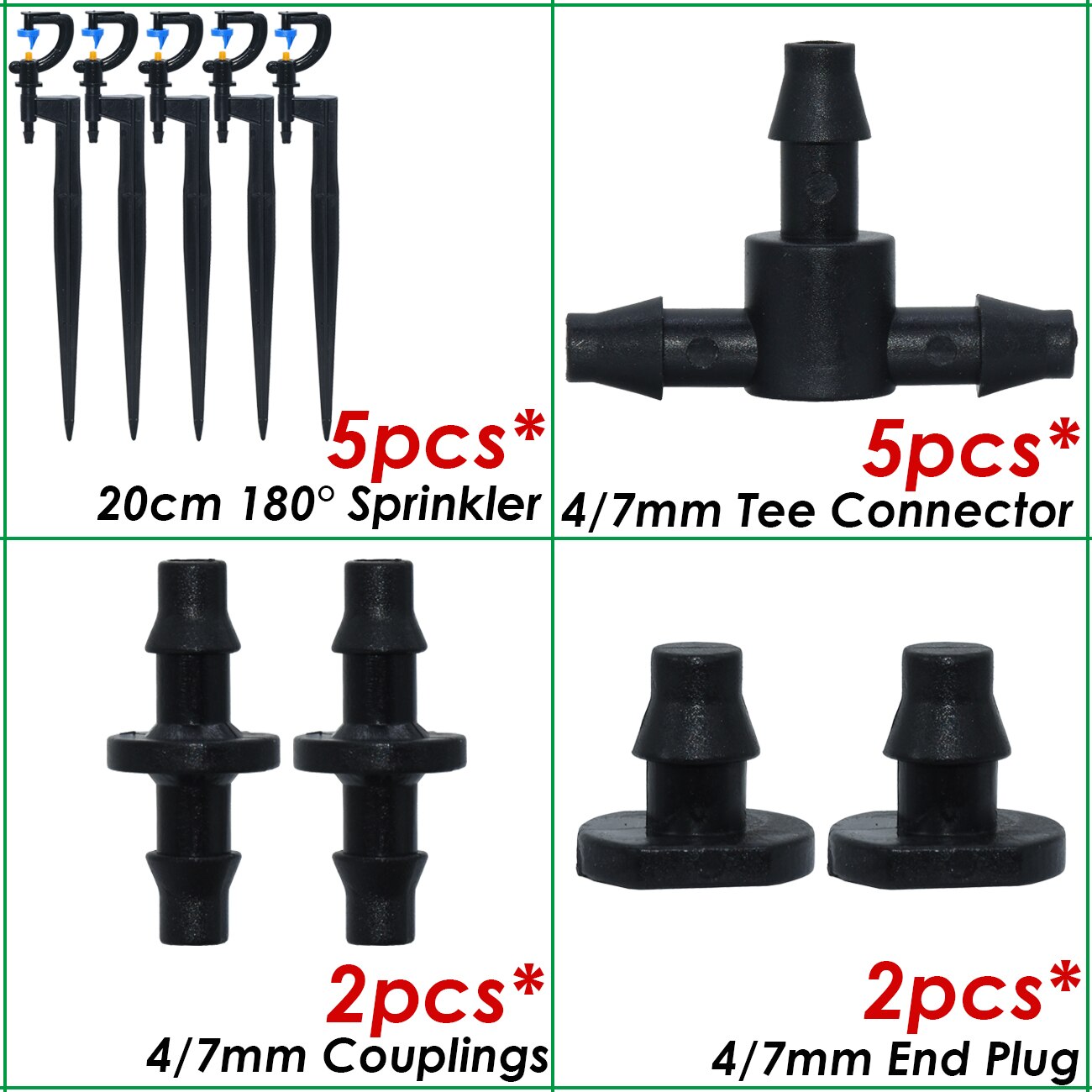 KESLA Garden Drip Irrigation Kit Micro Mist Spray Cooling System 4/7mm Hose Automatic Watering Sprinkler Dripper Tee Connector: plum