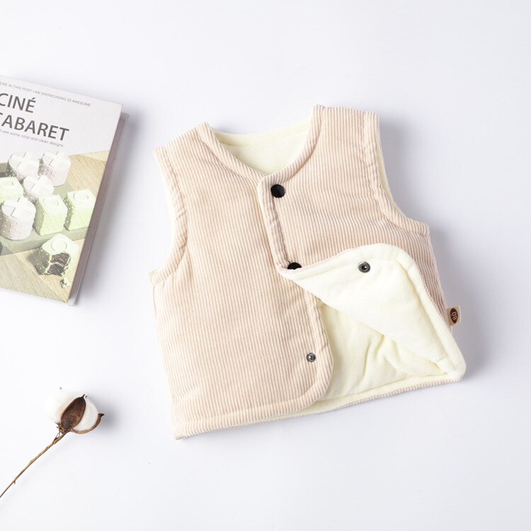 1-6Y Toddler Kids Baby Girl bpys Vest Outwear Zipper Coat Waistcoat Warm Jacket Autumn Winter Clothes tank for children 205: Beige / 4T
