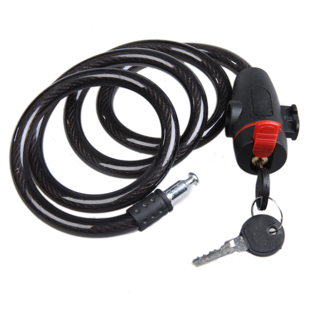 1pcs Anti-Theft Bike Lock Stainless Steel Candado Bicicleta Safety Cable Coil with Key Motorcycle Cycle MTB Bicycle Accessories: Default Title