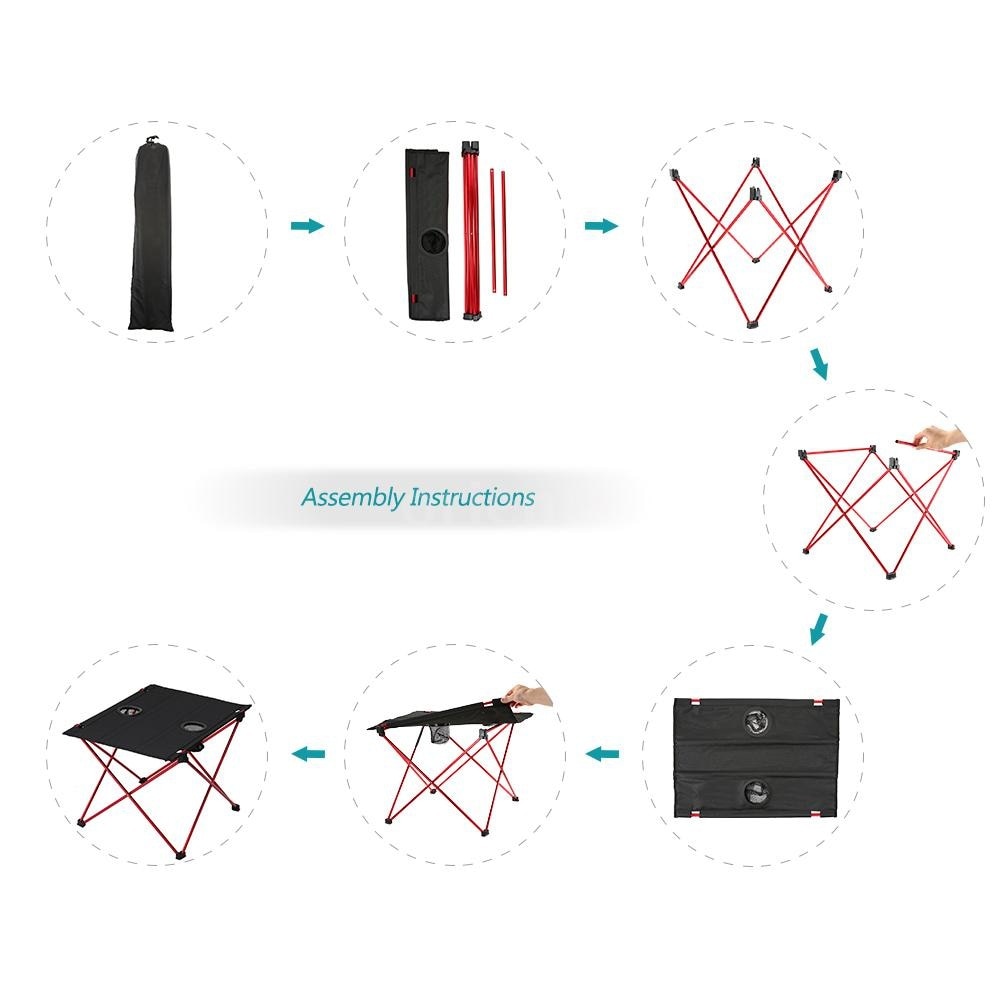 Camping Picknick Opvouwbare Tafel Outdoor Vissen Wandelen Levert Draagbare Lichtgewicht Opvouwbare Bureau