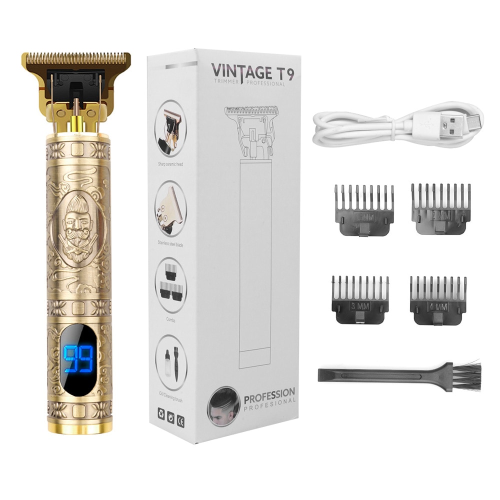 Elektrisk klipper usb genopladelig hårtrimmer barbermaskine barber til mænd hårklippemaskine hårstyling barbermaskine: Lcd-skærm
