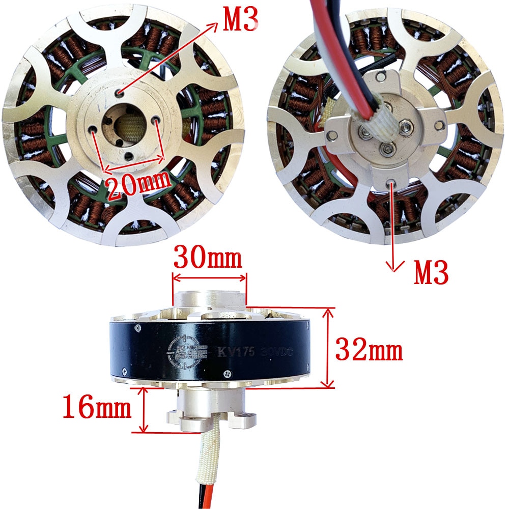 AJ80（8028）Brushless Outrunner motor 7210 External Rotor Brushless Motor 175KV High Torque High Power High Speed Brushless Motor