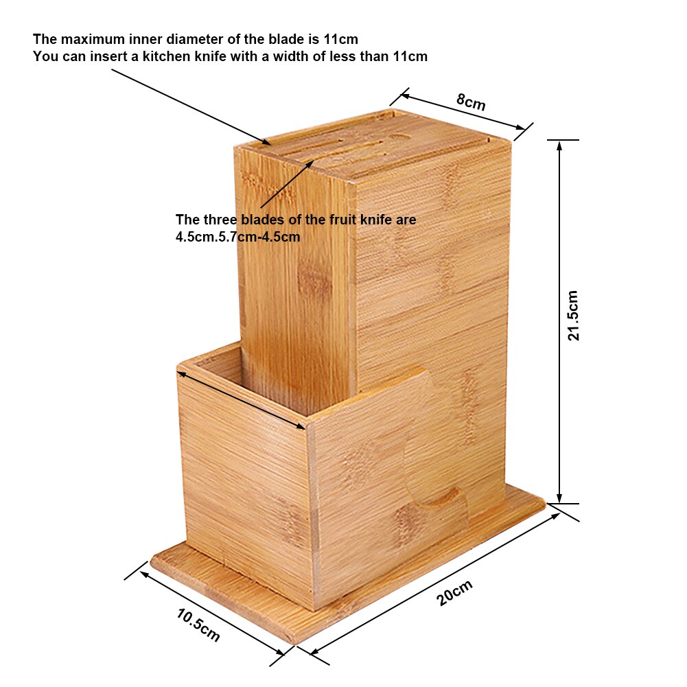 Wood Knife Holder Bamboo Knife Block Stand Knives Storage Rack Shelf Scissors Organizer Storage Box Kitchen Accessories Tool