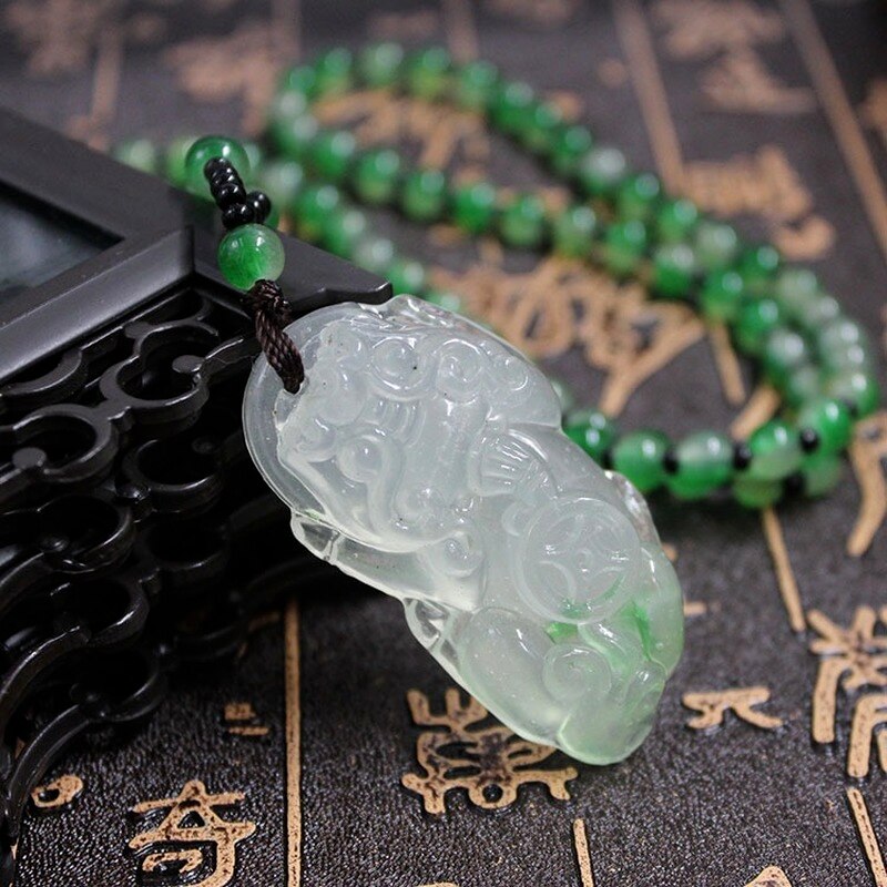 Natürliche Licht Grün Hand Geschnitzte Buddha Jade Anhänger Boutique Schmuck männer und frauen Halsketten Zubehör: 3