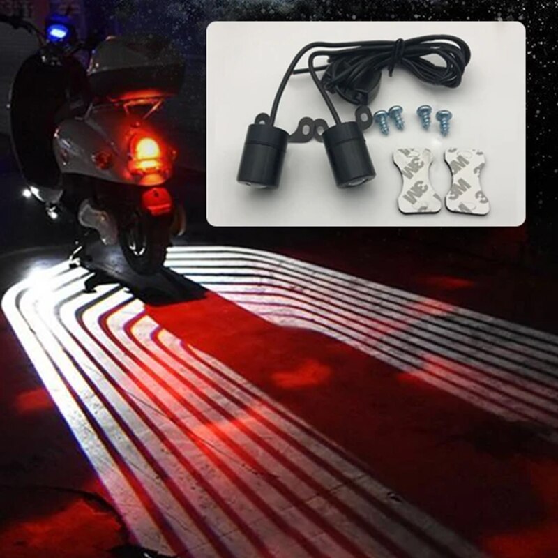 Moto lumière Moto Flexible ange aile lumière LED Moto lampe décorative bande lampe pour vélo Moto accessoires: white