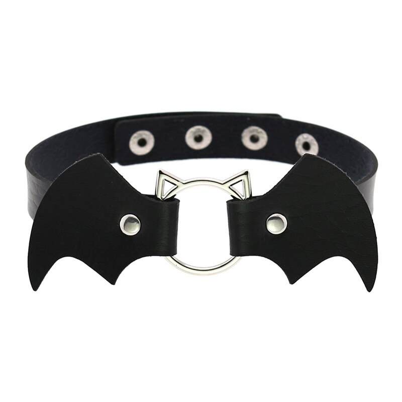 Sitaicery Punk Bat Collar Choker Women Necklace Kit Head PU Leather Choker Gothic Necklace Chain Jewely Accessories: 8