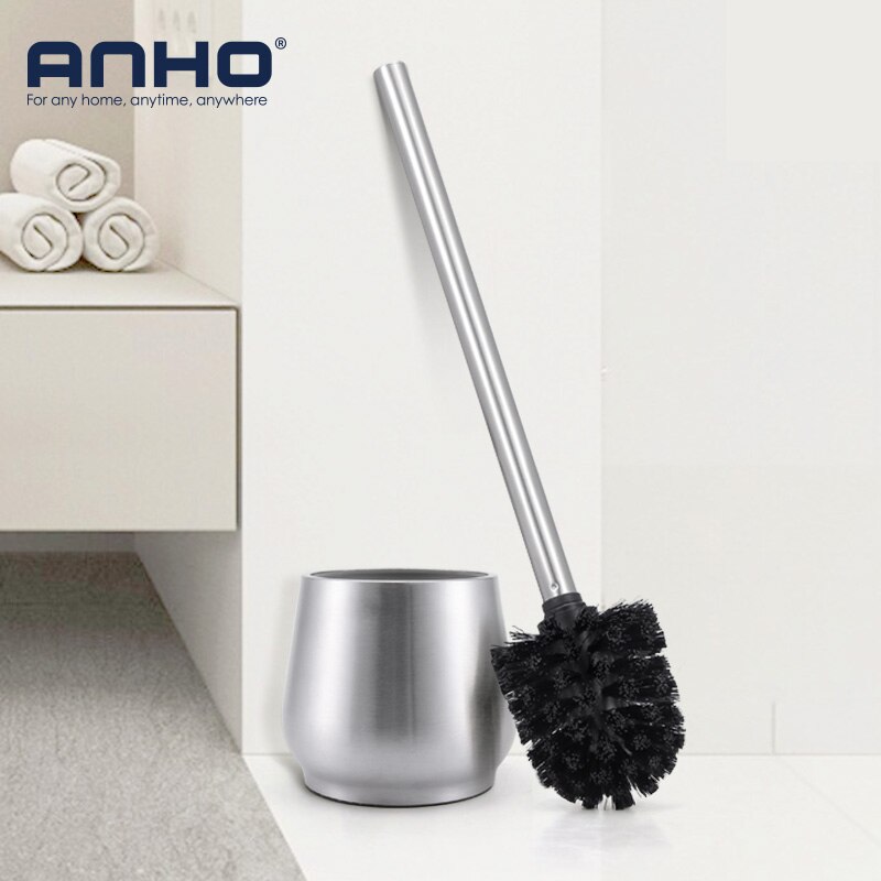 ANHO 304 Roestvrijstalen Wc Borstel Set Teardrop-vormige Badkamer Borstel Base Europese stijl WC Schoonmaken Accessoires