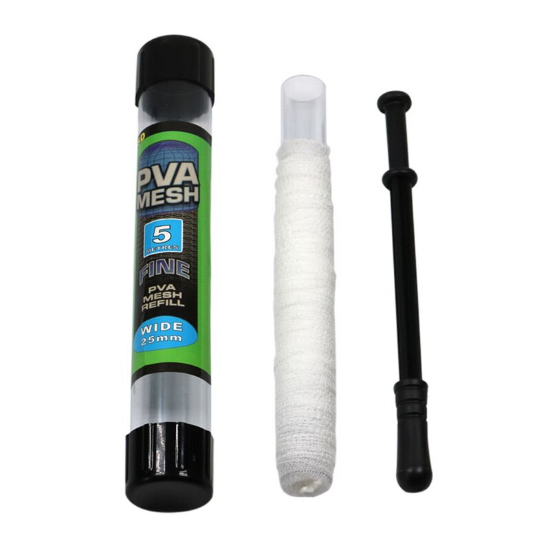 Sfit 1 st 5m vattenlösande pva smalmaskigt rör nät karpfiskematare beten refill kolv stångredskap karpfiskematare: 25 mm 5m