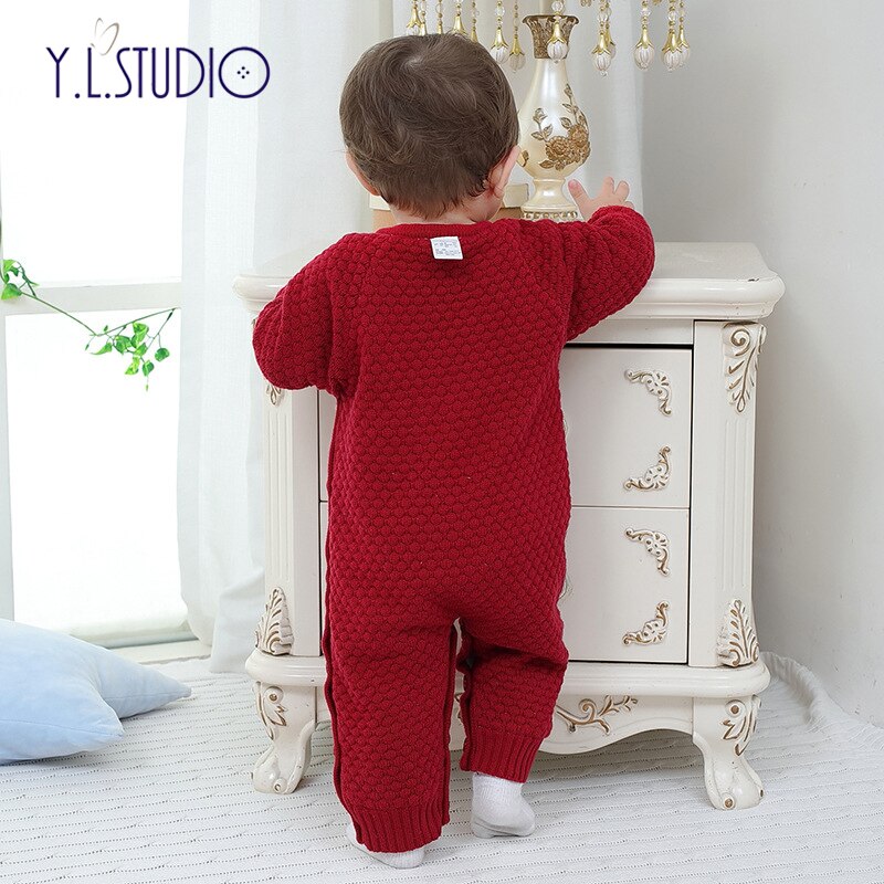 Winter Baby Junge Wolle Overall für Mädchen Kleidung Stich Lange Hülsenspielanzug Verdicken Warme Onesies Wenig Baby Overall für freundlicher