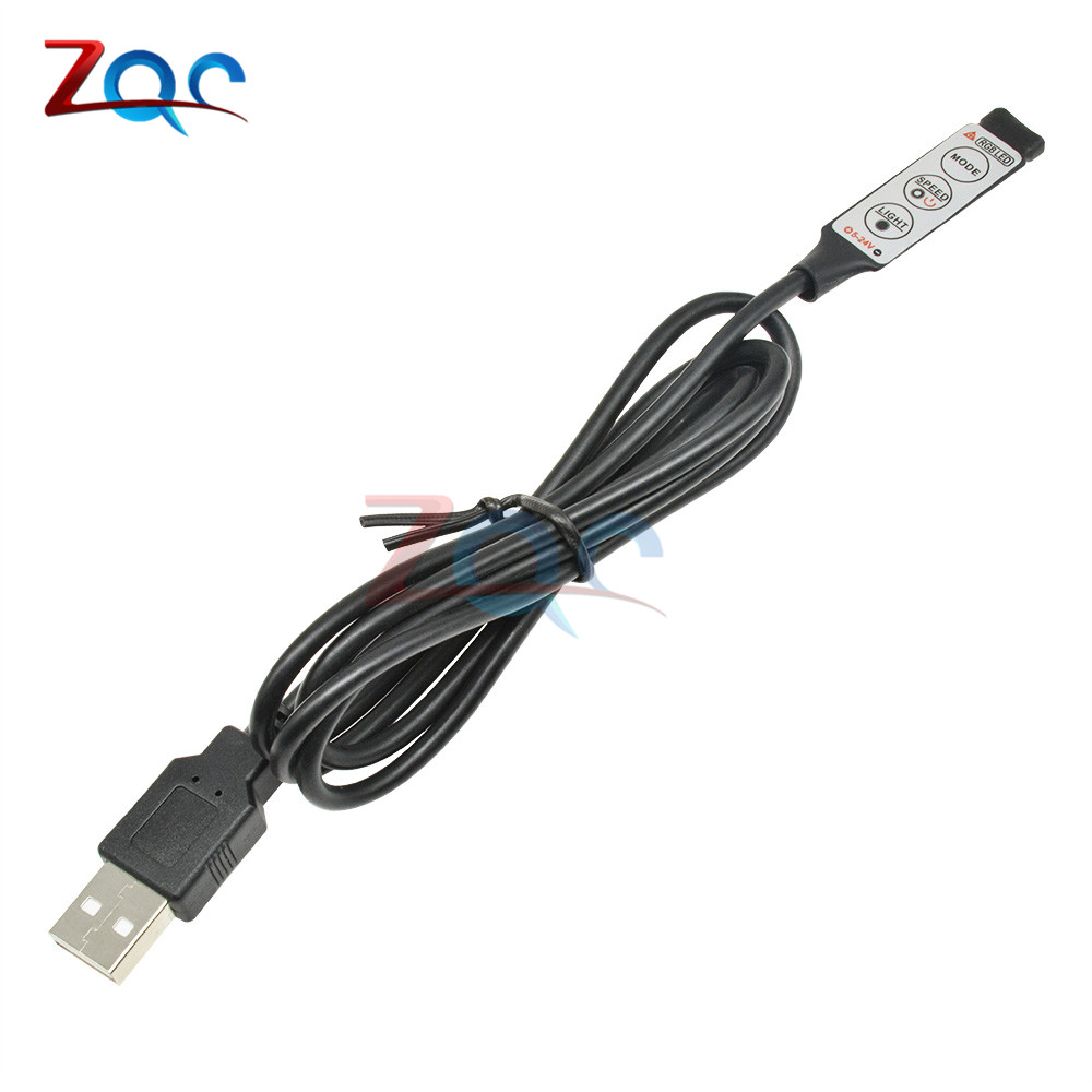 DC 5V 12V voltios RGB USB IR RF control remoto inalámbrico tira de luz LED USB 3/17/24 teclas remoto para RGB 3528 SMD 5050 tira de LED