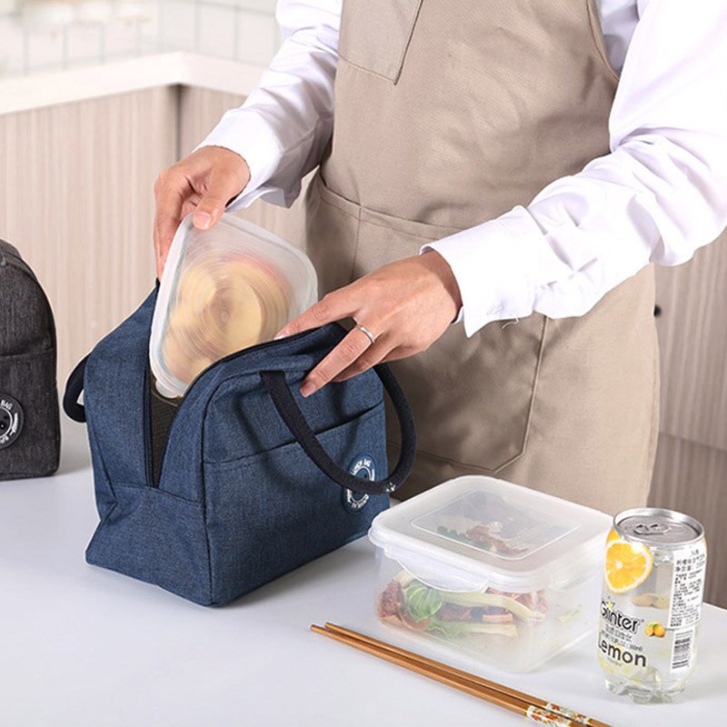 Q1Pcs Draagbare Lunch Tas Waterdichte Rits Bento Pouch Thermische Oxford Lunch Tassen Voor Vrouwen Handige Lunchbox Tote Voedsel Zakken