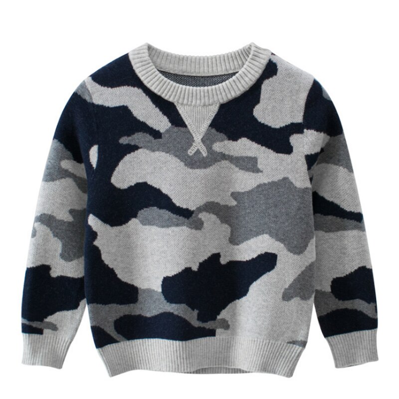 Vinter drengetrøjer camouflage farver børn blødt varmt tøj drenge baby tøj o-hals bomuld vintertøj efterår sweater: 2t
