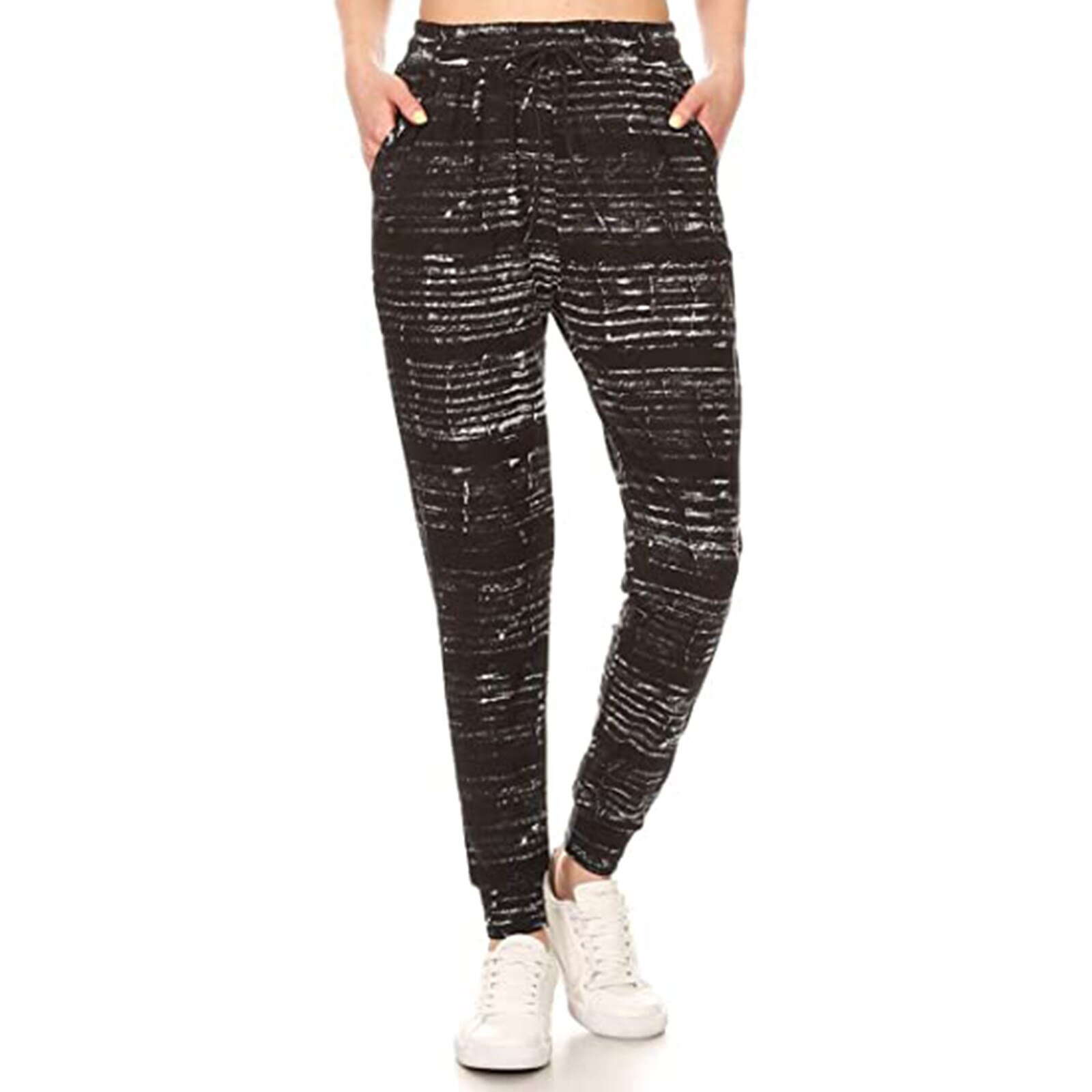 Leggings Sport Women Fitness Drawstring High Waist Print Leggings Activewear Sweatpants Pants Брюки Штаны Женские @40: A / L